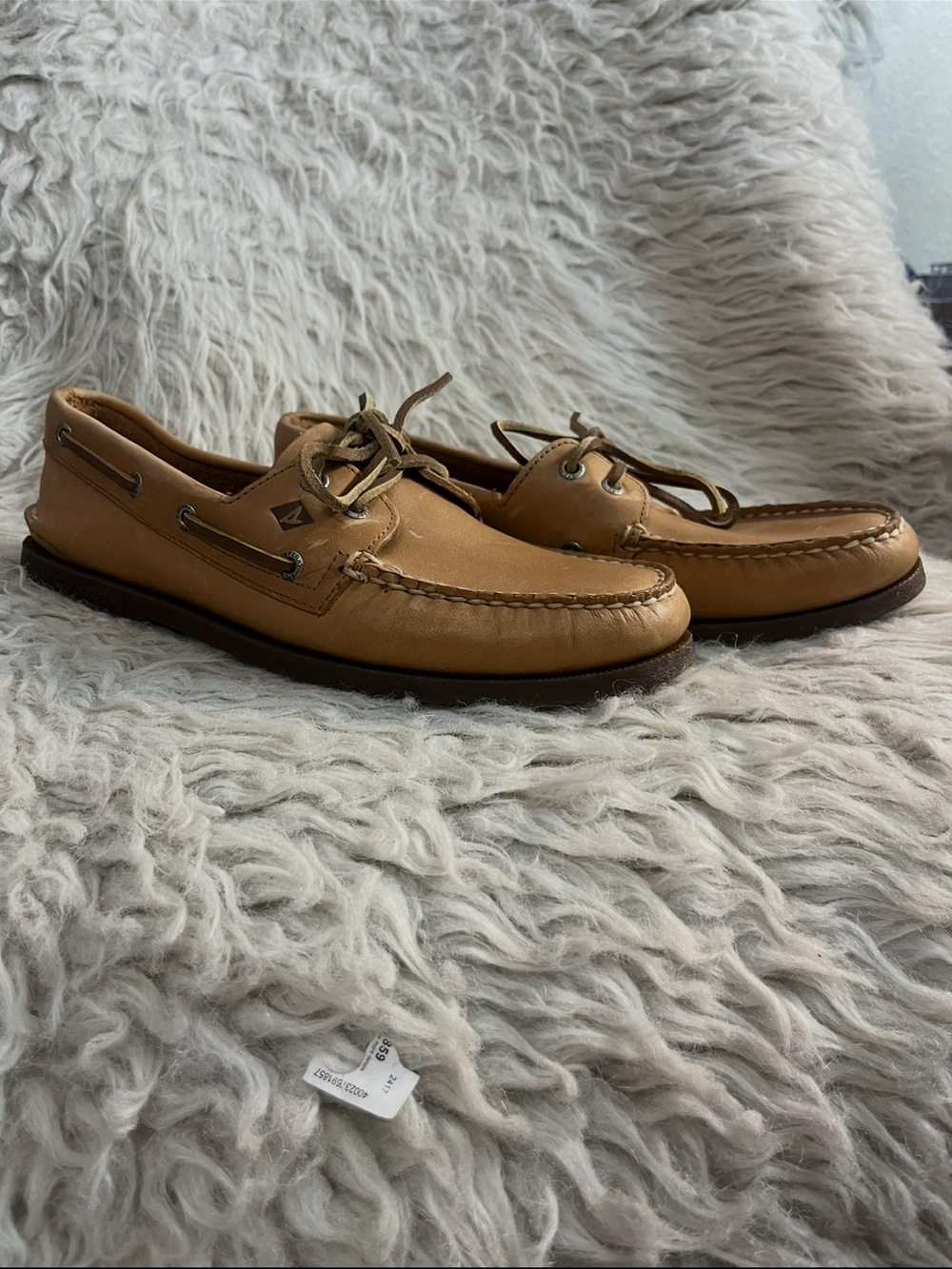 Sperry Light Brown Leather Boat Shoes